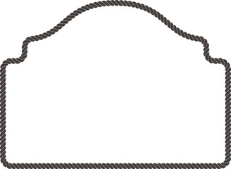 Illustration of a simple rope frame with blank copy space. Empty space with rope for your design. 