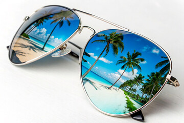 sunglasses on the beach