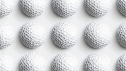 Fototapeta premium White Golf Balls Arranged in a Perfectly Aligned Pattern