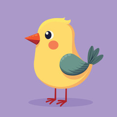 Flat design vector bird with a charming and playful style, isolated on a solid background for versatile use