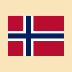 Obraz premium Flag of Norway. Color vector illustration.