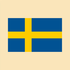 Flag of Sweden. Color vector illustration.
