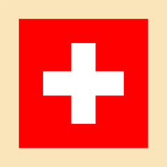 Flag of Switzerland. Color vector illustration.