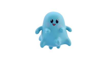 3D cartoon character of a germ virus isolated on transparent background