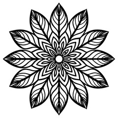 black and white floral ornament