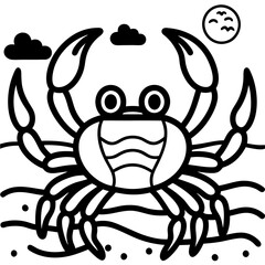vector illustration of a crab
