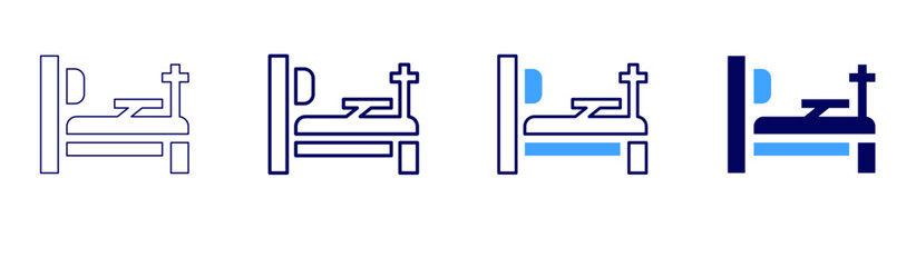 Fitness reformer icon in 4 different styles. Thin Line, Line, Bold, and Bold Line. Duotone style. Editable stroke