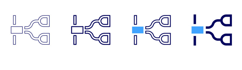 Springboard icon in 4 different styles. Thin Line, Line, Bold, and Bold Line. Duotone style. Editable stroke