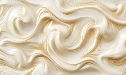 Fototapeta premium Swirled cream texture, food background, close-up, culinary backdrop
