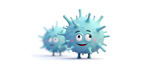 3D cartoon character of a germ virus 