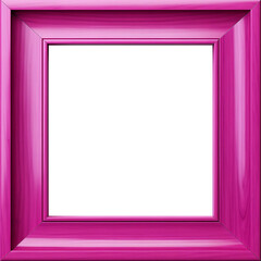 Wooden picture frame, picture frame on a wall, pink frame, blank frame on white