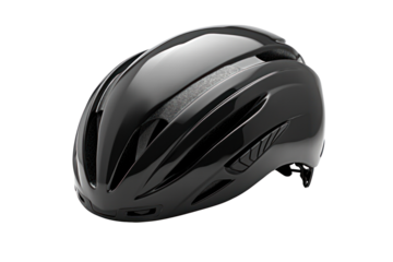 A high-tech bicycle helmet equipped with an integrated LED light system on the back for safety, designed in a matte black finish with reflective strips for visibility.