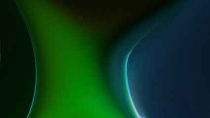 Abstract blue and green neon on dark background.