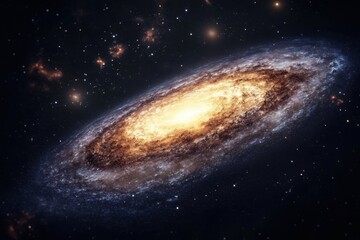 Vibrant spiral galaxy shining brightly in the cosmos at the heart of the universe