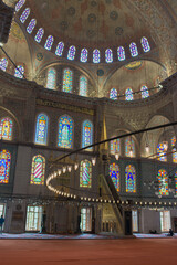 Obraz premium Interior of Sultanahmet, The Blue Mosque, Sultan Ahmet Camii