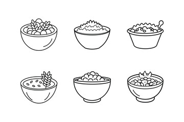 cereal icon line art vector illustration