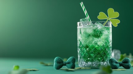 Green cocktail, St. Patrick's Day, festive backdrop