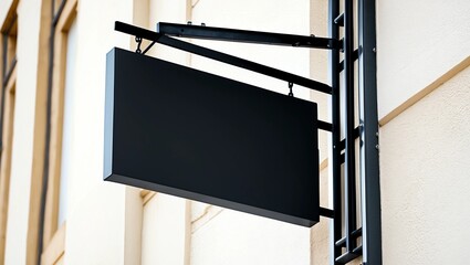 Obraz premium Black empty outdoor signage mockup to add company logo