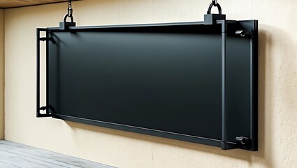 Obraz premium Black empty outdoor signage mockup to add company logo 