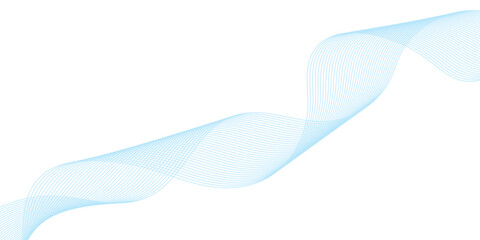 Abstract vector background with blue wavy lines. Blue wave background. Blue lines vector illustration. Curved wave. Abstract wave element.	
