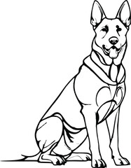 Belgian Malinois dog mascot logo design concept vector illustration white background