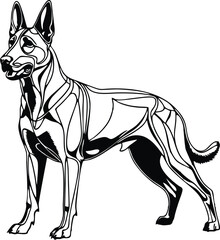 Belgian Malinois dog mascot logo design concept vector illustration white background
