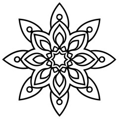 Elegant Lace Line Art Vector