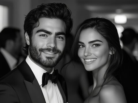 At a special gala, a person is dressed accordingly for the celebration