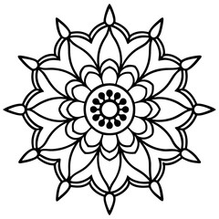 Elegant Lace Line Art Vector