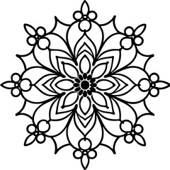 Elegant Lace Line Art Vector