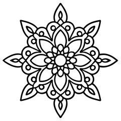 Elegant Lace Line Art Vector