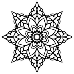 Elegant Lace Line Art Vector