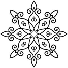 Elegant Lace Line Art Vector