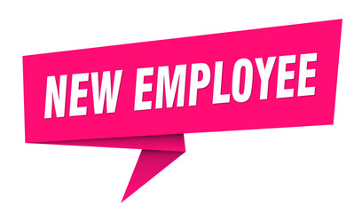 new employee banner. new employee speech bubble, label, sticker, sign template