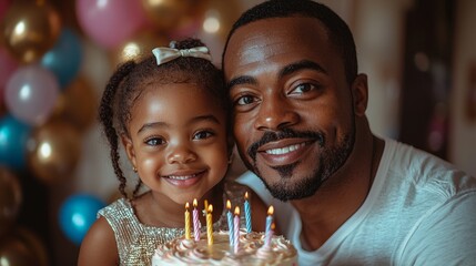 Family celebrates special occasions with decorations and cake