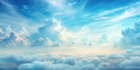 Obraz premium Dreamy Cloudscape with Soft Blue Haze , blue, misty, blue, misty, abstract, subtle, serene, dreamy, sky, soft focus