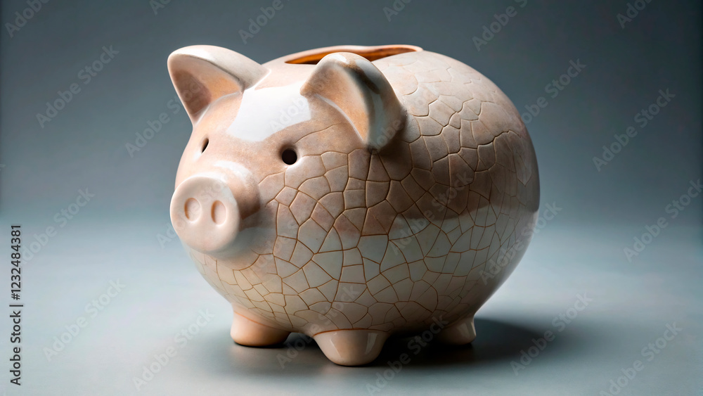 Canvas Prints piggy bank with clipping path