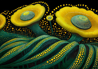 Obraz premium alien planet flowers