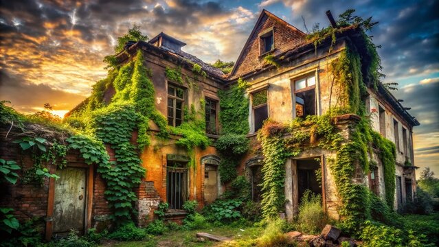 Crumbling Building Metaphor for Diet Failure: Architectural Photography