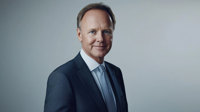 poised corporate leader in suit, exuding confidence and professionalism