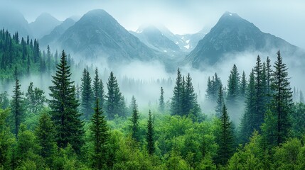 Naklejka premium View from the Hoh River Trail, Olympic National Park, Washington State