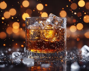 Brandy Glass in Slow Motion with Instant Condensation Droplets Celebrating the Moment of Indulgence