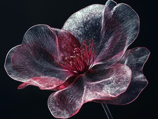 Close-up of a Droplet-dusted Red Flower