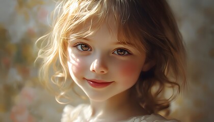 Fototapeta premium A Portrait of a Young Girl with Blonde Hair