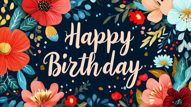 Celebrate the special day with our eye-catching "Happy Birthday" design. Customize it with your message to make it uniquely yours.