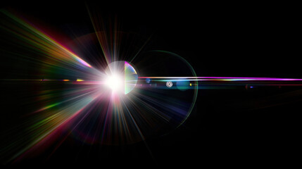 Obraz premium prism light lens flare effect on black background