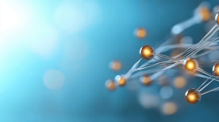 Obraz premium Visually striking abstract geometric network with glowing light nodes and interconnected lines representing the complex interconnected and dynamic nature of modern technology and digital systems