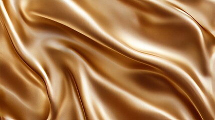Fototapeta premium Golden fabric with a smooth texture. Smooth and elegant gold silk in a sepia tone. Use it as a texture, background, pattern, or template. Three-dimensional vector illustration.