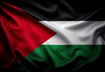 Obraz premium Close-up View of the Palestinian Flag: A Symbol of Palestinian Identity and Heritage