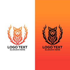 Vector illustration of a animal forest. animal forest emblem logo.